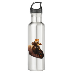Funny , Shiba Inu, Motorcycle, Dog, Puppet, Men's, 710 Ml Water Bottle