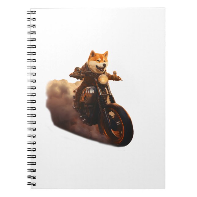 Funny , Shiba Inu, Motorcycle, Dog, Puppet, Men's, Notebook (Front)
