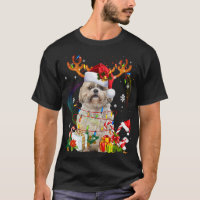 Funny Shih Tzu Christmas Reindeer Christmas Lights