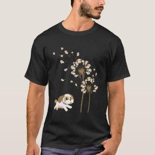 Funny Shih Tzu Dandelion Flower Dog Lover Mens Wom T-Shirt