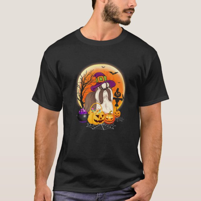 Funny Shih Tzu Halloween Costume For Dog Lover T-Shirt (Front)