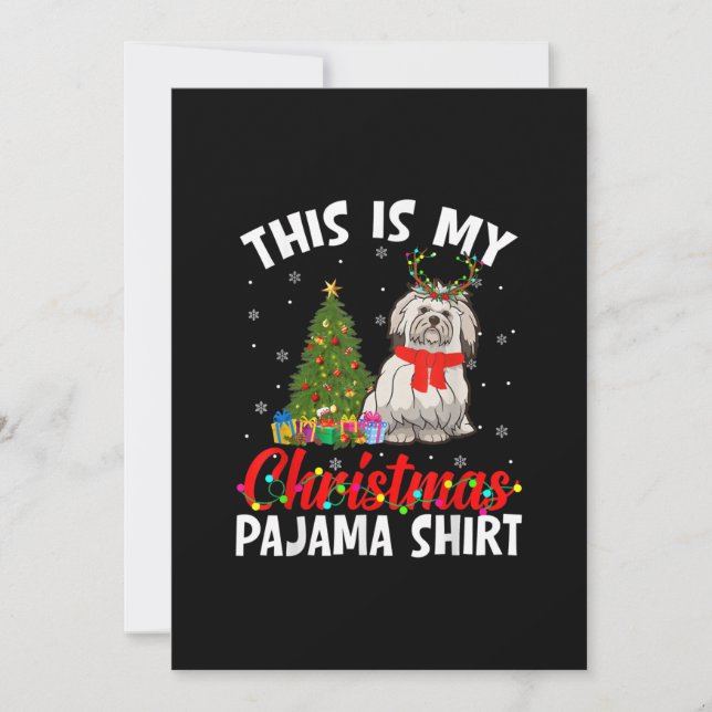 Funny Shih Tzu Xmas Pajama Gift Dog Dad Dog Mum . Thank You Card (Front)