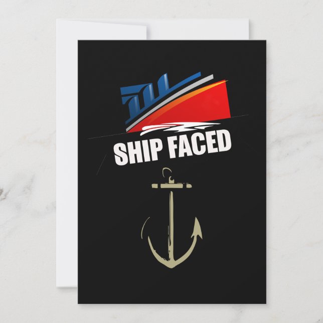 Funny Ship Faced Booze Cruise & Boating Invitation (Front)