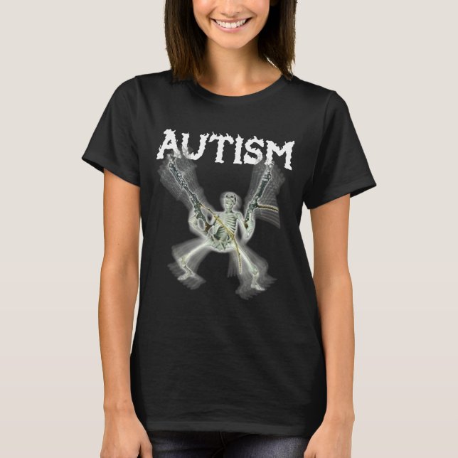 Funny Shirt Autism Skeleton Meme (Front)