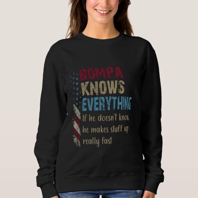 Funny Shirt Bompa Know Everything - Grandpa Gift (Front)