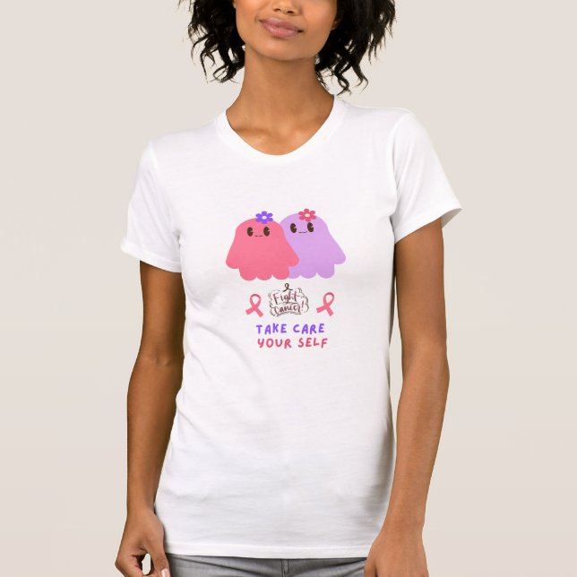  funny shirt breast cancer awareness  with ghost (Front)
