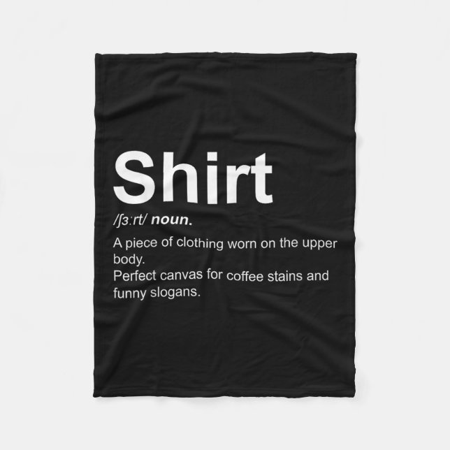 Funny Shirt Definition Quirky Definition Design  Fleece Blanket (Front)