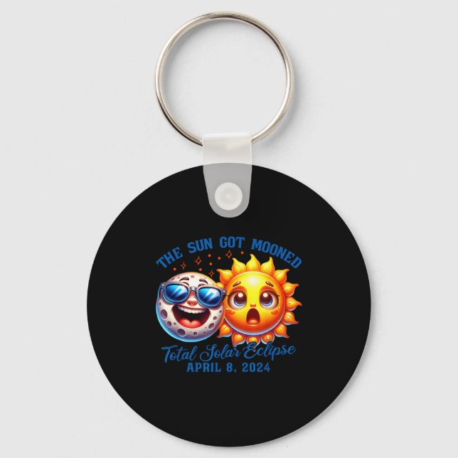 Funny Shirt Eclipse Sun Got Mooned Solar Key Ring (Front)