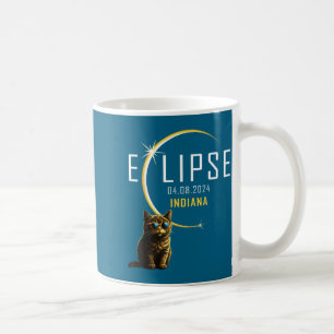 Funny Shirt Indiana Total Solar Eclipse Cat Coffee Mug