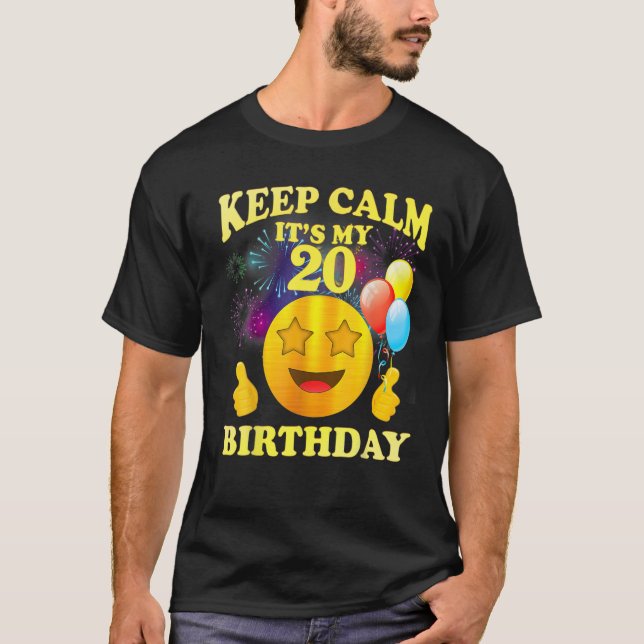 Funny Shirt Keep Calm It's My 20th Birthday Gift F (Front)