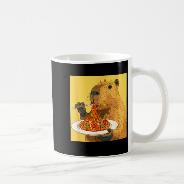 Funny Shirt More Spaghetti Less Upsetti Capybara Coffee Mug (Right)