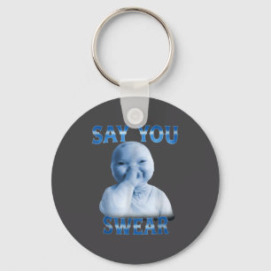 Funny Shirt Say Swear Ai Baby Meme Key Ring