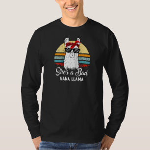 Funny Shirt She's A Bad Nana Llama Tshirt Mum Mama