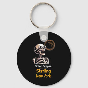 Funny Shirt Skeleton Solar Eclipse Sterling York Key Ring