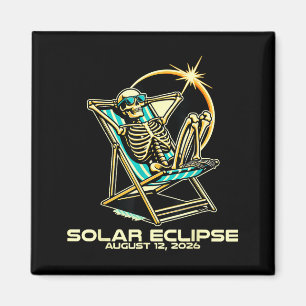 Funny Shirt Skeleton Total Solar Eclipse Magnet