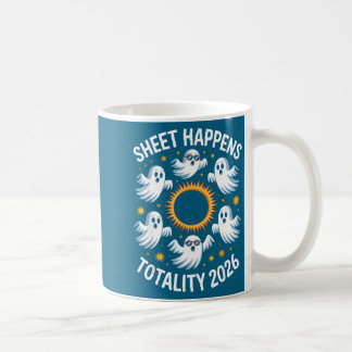Funny Shirt Solar Eclipse Ghost Sheet Happens Coffee Mug