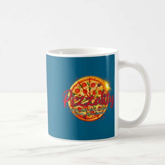 Funny Shirt Solar Eclipse Pizzality Eclipse Pizza Coffee Mug (Right)