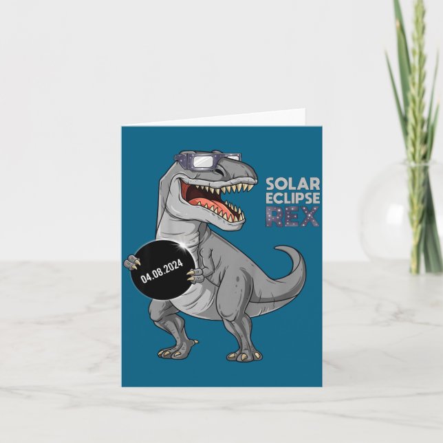 Funny Shirt Solar Eclipse Rex 04 08 Card (Front)