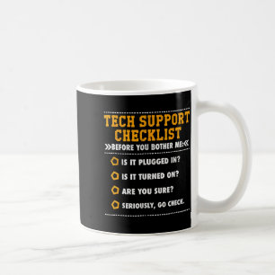 Funny Shirt Tech Support Checklist Computer Geek Coffee Mug