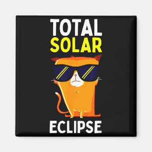 Funny Shirt Total Solar Eclipse Cat Solar Magnet