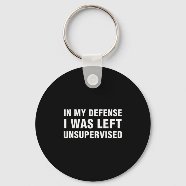 Funny Shirts For Men Sarcastic Tee In My Defence I Key Ring (Front)
