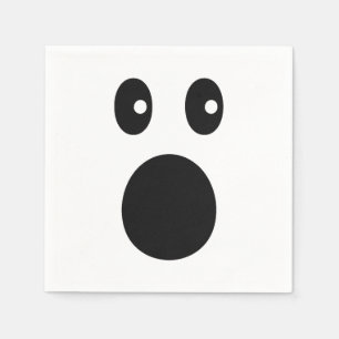 Funny Shocked Face Emoji Minimal Cartoon Napkin