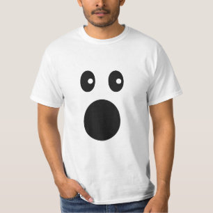 Funny Shocked Face Emoji Minimal Cartoon T-Shirt