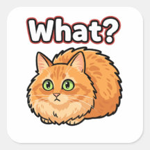 Funny Shocked Ginger Cat What? Meme Sticker