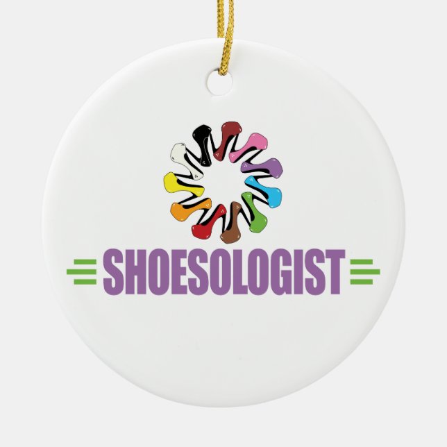 Funny Shoe Lover Ceramic Tree Decoration (Front)