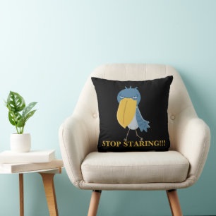 Funny Shoebill Stop Staring Cushion