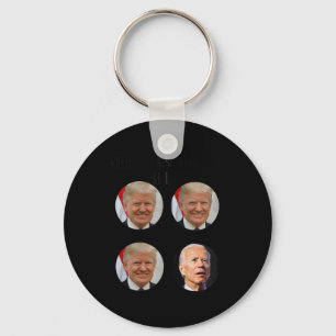 Funny Shopping Cart Trump Biden Election Meme Vote Key Ring