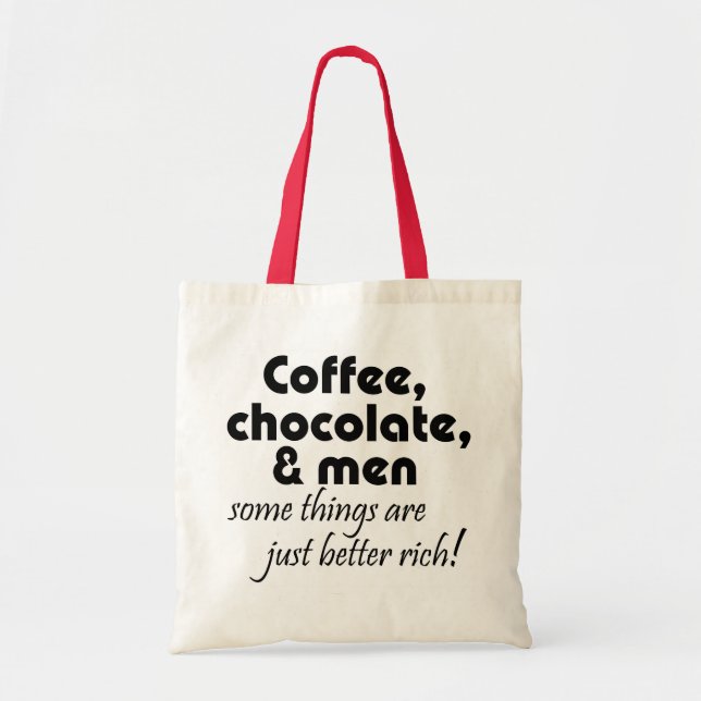 Funny shopping tote bags womens coffee joke gifts (Front)