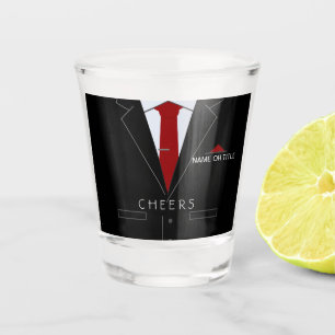 Funny Shot Glass Personalised Name Business Suit