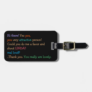 Funny Shout My Name Humour Black Travel Luggage Luggage Tag