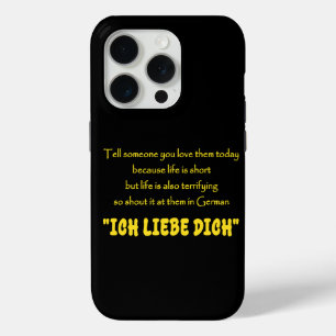 Funny Shout Your Love in German iPhone 15 Pro Case