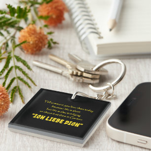 Funny Shout Your Love in German Key Ring