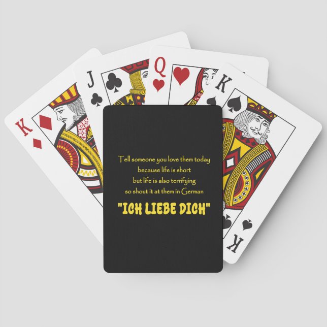 Funny Shout Your Love in German Playing Cards (Back)