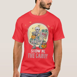 Funny show me the candy meme Skeleton Riding Mummy T-Shirt