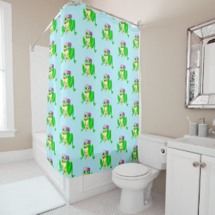 Funny Shower Curtain with Party Frog Choose Colour