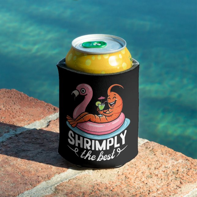 Funny Shrimp Beach Vacation Seafood Summer Pool Can Cooler (In Situ Pool)