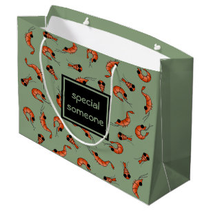 Funny shrimp custom gift bag