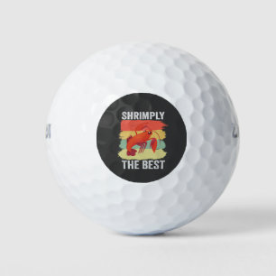 Funny Shrimp Shellfish Keep it Shrimple Fishing Golf Balls