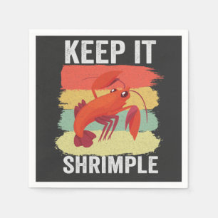 Funny Shrimp Shellfish Keep it Shrimple Fishing Napkin