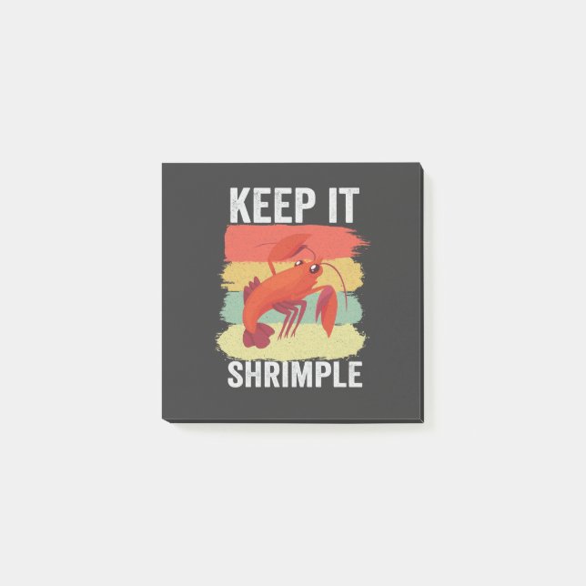 Funny Shrimp Shellfish Keep it Shrimple Fishing  Post-it Notes (Front)