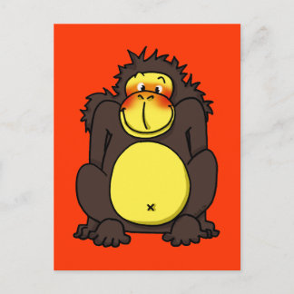 Funny shy gorilla postcard