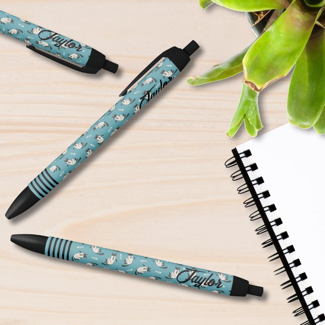 Funny Siamese Cat Pattern Personalised Black Ink Pen (It's purrrfect to write with this pen)
