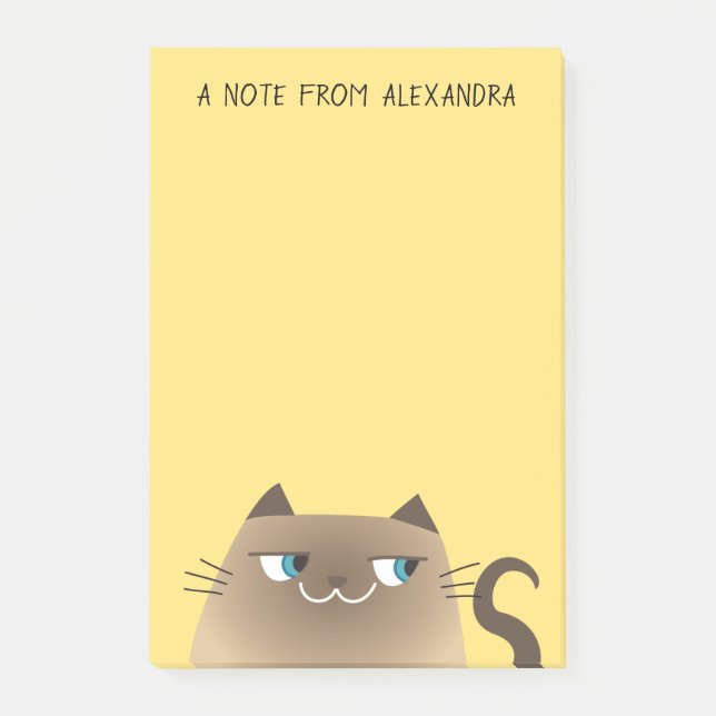 Funny Siamese Cat Sticky Notes Cute Kawaii (Front)