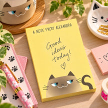 Funny Siamese Cat Sticky Notes Cute Kawaii