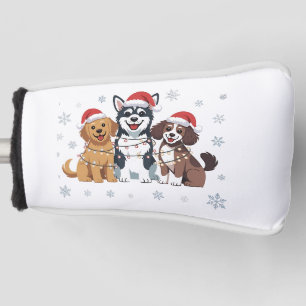 Funny Siberian Husky Dog Lover Christmas Tree   Golf Head Cover