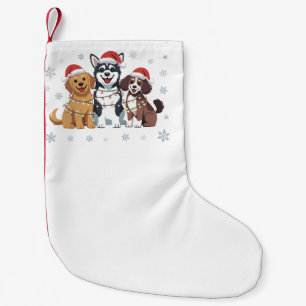 Funny Siberian Husky Dog Lover Christmas Tree   Small Christmas Stocking